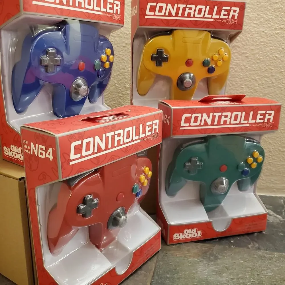 4 N64 Controllers - 4 Colors Bundle (NEW) - Red Green Blue Yellow - Nintendo